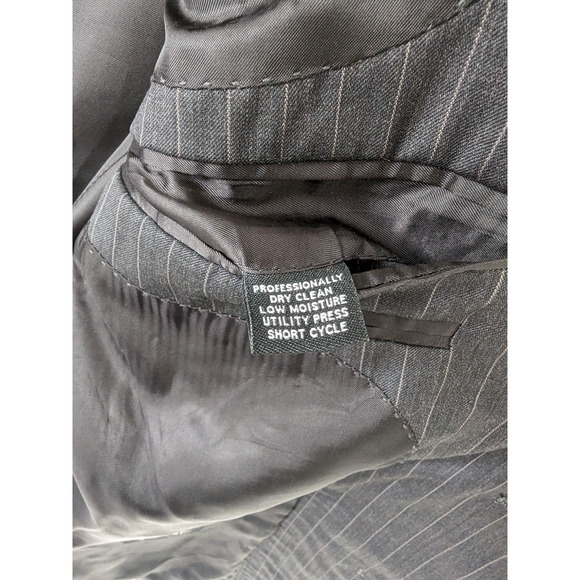 JoS A Bank 100% Wool‎ Charcoal Pinstripe Blazer Sport Coat Jacket Mens Size 40R - Picture 9 of 12